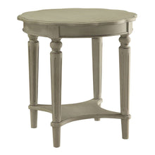 Load image into Gallery viewer, Gray Solid Wood Round End Table With Shelf - Light Slate
