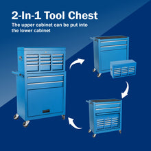 Load image into Gallery viewer, 8 Drawer Rolling Tool Chest With 2 In 1 Detachable Top Box, Lockable Wheels

