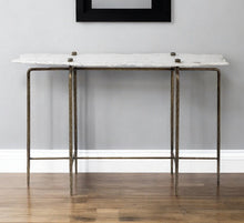 Load image into Gallery viewer, Genuine Marble Console Table - White And Brown
