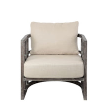 Load image into Gallery viewer, Fabric Distressed Barrel Chair - Cream / Brown
