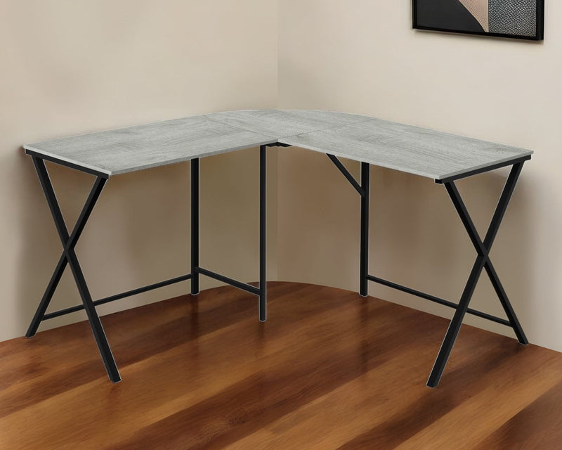55" L Shape Computer Desk - Gray And Black