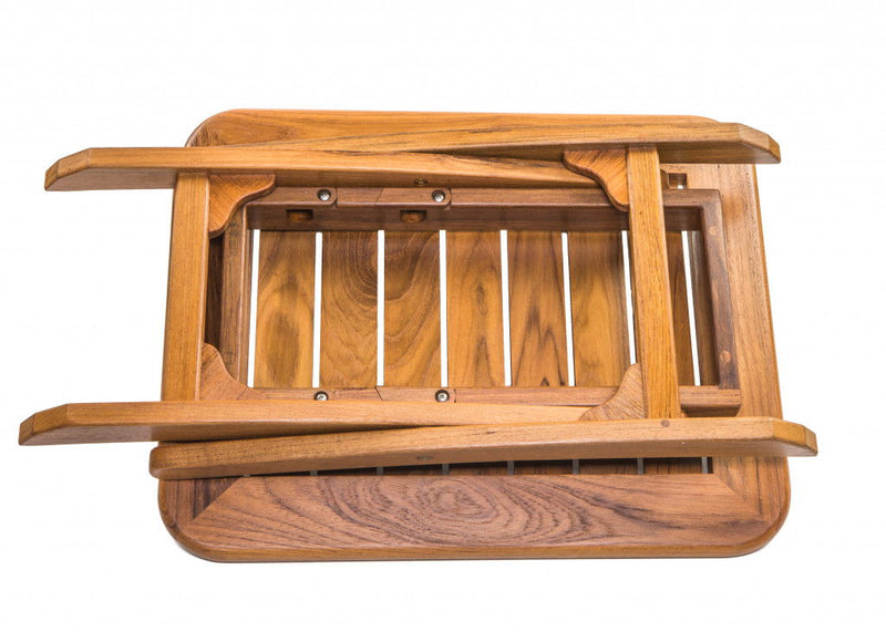 Solid Wood Rectangular End Table - Brown