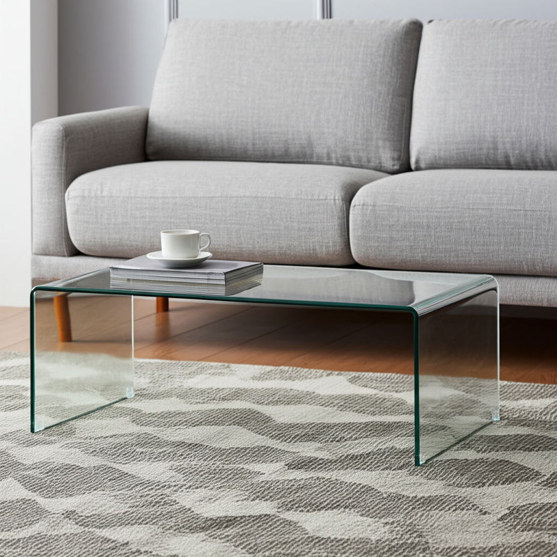 24" Glass Sled Coffee Table - Clear