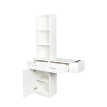 Load image into Gallery viewer, Wood Mirrored Two Drawer Vanity Table - White
