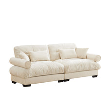 Load image into Gallery viewer, Modern Sofa With Bolstered Armrests And Pillows

