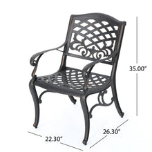 Load image into Gallery viewer, Luminea - Outdoor Aluminum Dining Chair With Scroll Design, Lattice Pattern And Cabriole Legs - Copper

