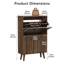 Load image into Gallery viewer, Shoe Cabinet, Upright Storage Unit - Walnut
