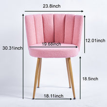 Load image into Gallery viewer, Modern Dining Chair (Set of 2) With Iron Tube Wood Color Legs, Shorthair Cushions And Comfortable Backrest, Suitable For Dining Room, Living Room, Cafe, Simple Structure
