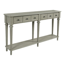 Load image into Gallery viewer, Six Leg Console Table With Shelf Four Drawers - Gray
