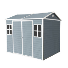Load image into Gallery viewer, Resin Outdoor Storage Shed Waterproof Shed With Floor &amp; Two Windows &amp; Lockable Door, Tool Shed For Garden, Patio, Backyard
