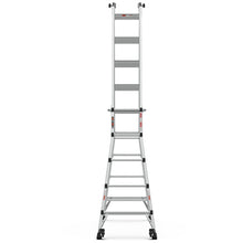 Load image into Gallery viewer, 22' Aluminum Multi-Position Ladder With Wheels, 300 Lbs Weight Rating - Metallic Gray
