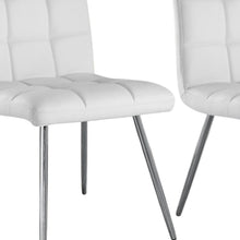 Load image into Gallery viewer, Tufted Faux Leather Dining Room Side Chairs (Set of 2) - White
