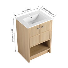 Load image into Gallery viewer, Modern Freestanding Bathroom Vanity With Ceramic Sink And Soft Closing Doors
