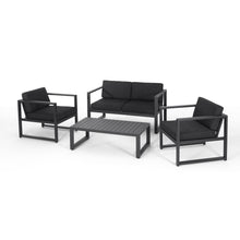 Load image into Gallery viewer, 4 Piece Outdoor Chair Set With Weather Resistant Cushion - Dark Gray

