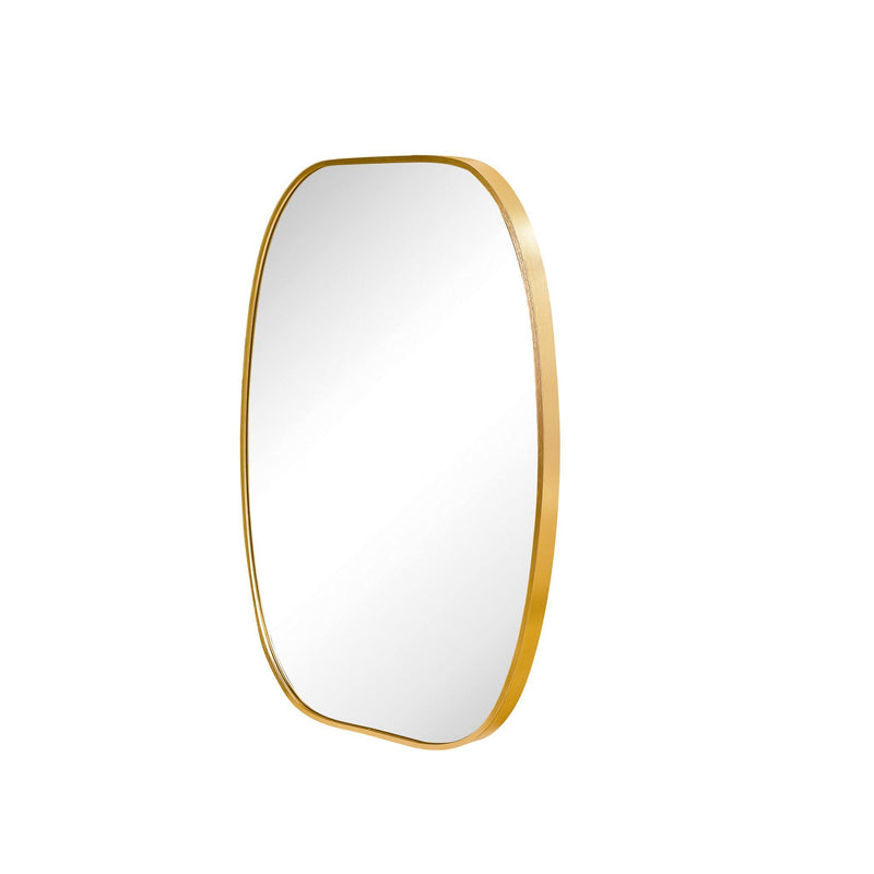 Aluminum Oval Framed Bathroom Vanity Mirror (756112) - Gold