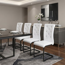 Load image into Gallery viewer, Faux Leather Metal Dining Side Chairs (Set of 4) - White / Black
