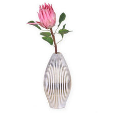 Load image into Gallery viewer, Striped Bud Vase - White / Gold
