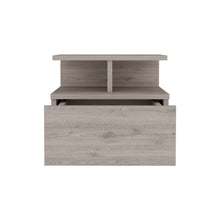 Load image into Gallery viewer, 12" One Drawer Faux Wood Floating Nightstand - Gray
