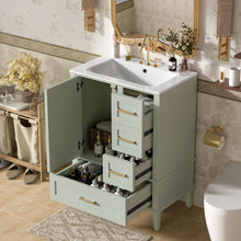 Load image into Gallery viewer, Bathroom Vanity, Modern Bathroom Cabinet With Sink Combo Set, Bathroom Storage Cabinet With A Soft Closing Door And 3 Drawers, Solid Wood Frame
