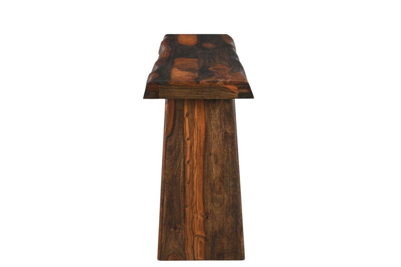 Solid Wood Frame Console Table - Dark Brown