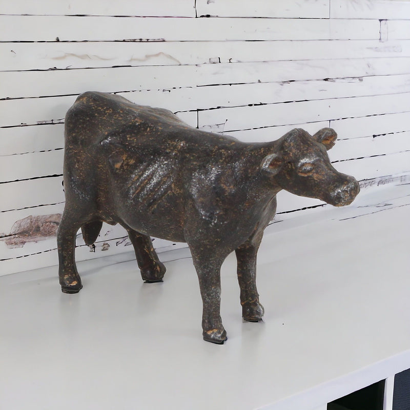 Cow Figurine - Black / Rust