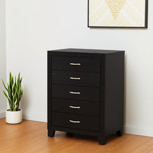 Load image into Gallery viewer, 49" Wood Five Drawer Dresser - Black
