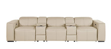 Load image into Gallery viewer, Top Grain Leather Reclining Metal USB Sofa (720393) - Beige
