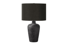 Load image into Gallery viewer, Ceramic Round Table Lamp With Black Drum Shade - Black
