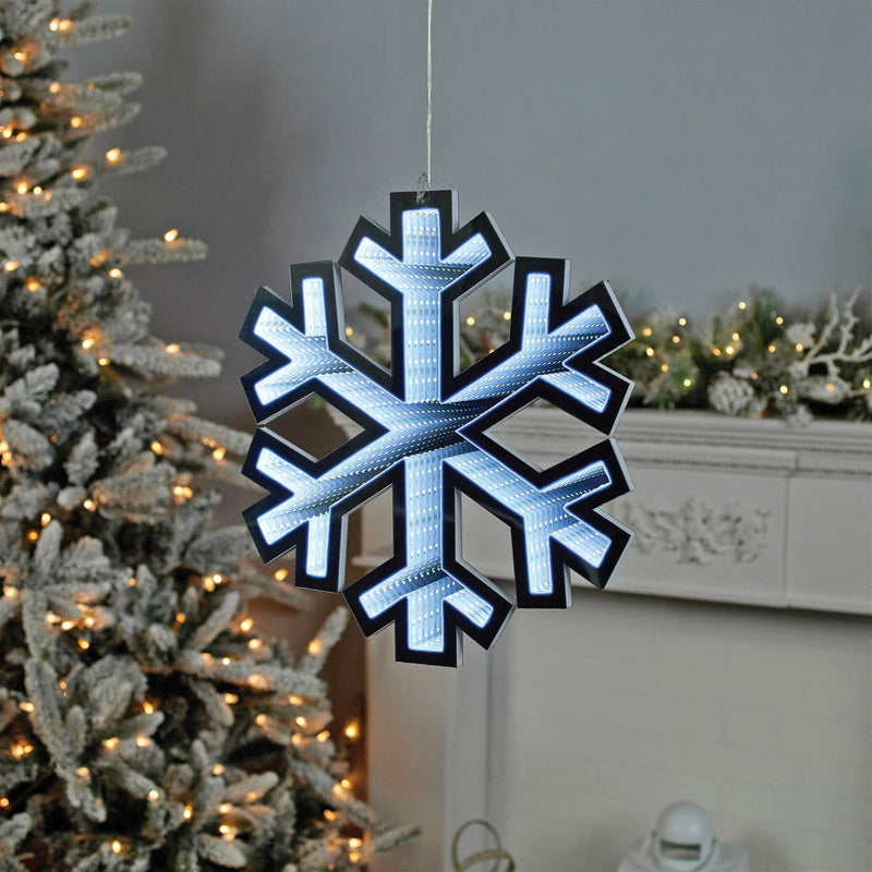 Christmas Snowflakes Tabletop Sign With LED (633786) - White