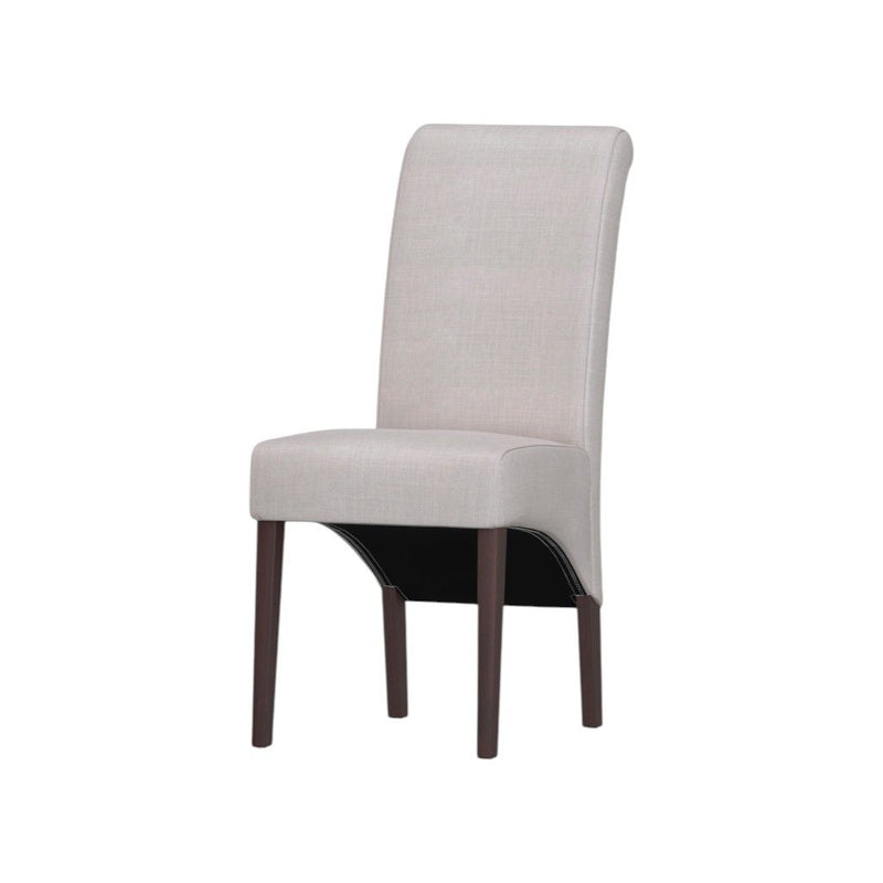 Wood Dining Parsons Chairs (Set of 2) - Beige / Brown