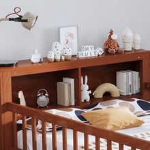 Load image into Gallery viewer, Bed With Headboard Storage Rack, 2 Under Bed Drawers, 3 Side Guardrails For Safety

