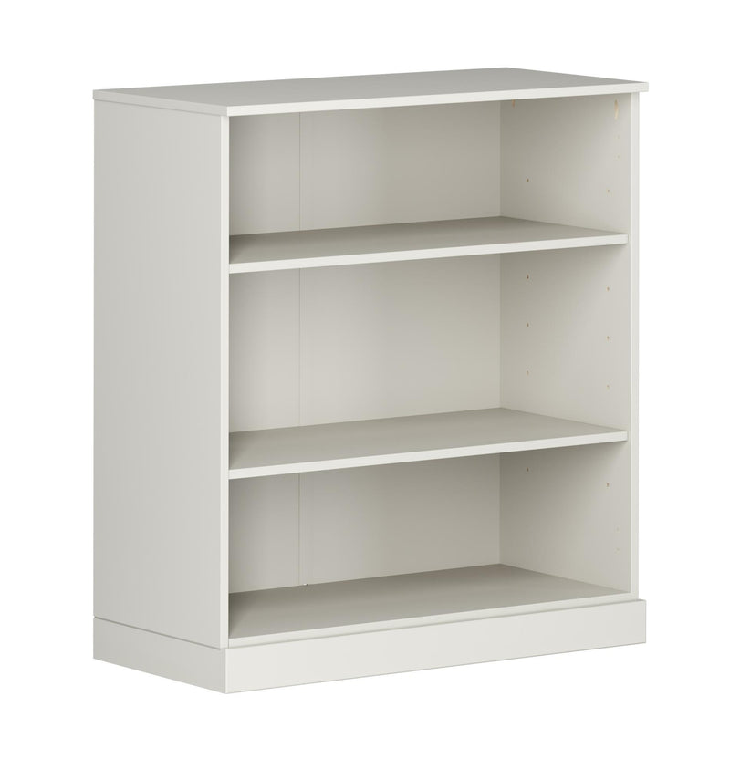 Adjustable Three Tier Library Bookcase - Off White
