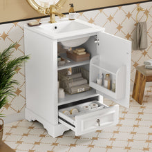 Load image into Gallery viewer, Bathroom Vanity With Sink, Soft Close Door, Adjustable U-Shaped Shelf
