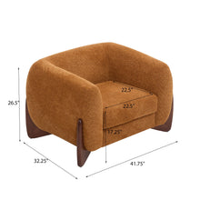 Load image into Gallery viewer, Modern Upholstered Boucle Arm Chair With Tuxedo Design And Triangular Legs
