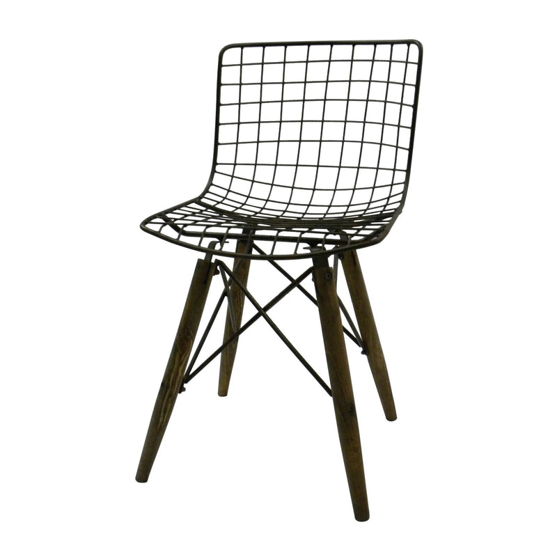 Metal Partially Open Back Dining Side Chairs (Set of 2) - Gray