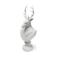 Load image into Gallery viewer, Poly Suited Deer Bust Tabletop Sculpture - White
