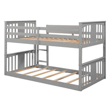 Load image into Gallery viewer, Twin Over Twin Bunk Bed with Ladder, Gray (Old SKU:LP000107AAE)
