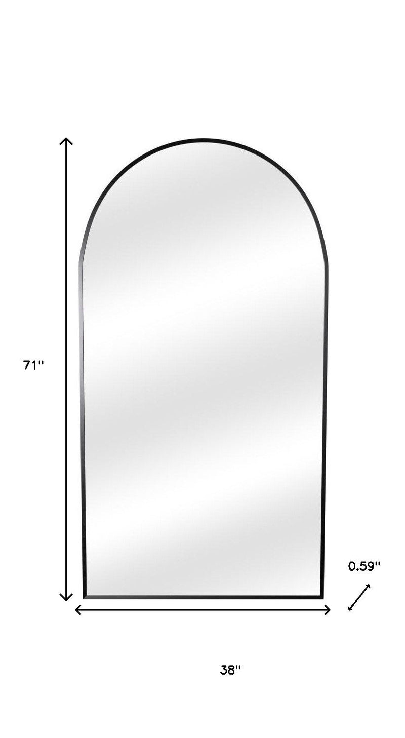 71" Metal Arch Freestanding Framed Full Length Mirror - Black