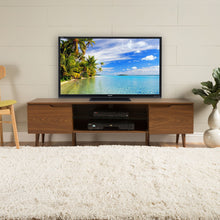 Load image into Gallery viewer, Modern TV Stand With Storage, Tempered Glass Shelf - Walnut
