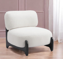 Load image into Gallery viewer, 30" Sherpa And Upholstered Side Chair - White / Black
