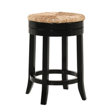 Load image into Gallery viewer, Solid Wood Swivel Backless Counter Height Bar Chair - Natural And Black
