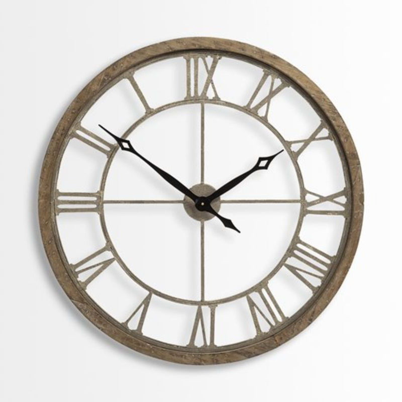 Circle Skeleton Wall Clock (376252) - Brown