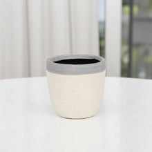 Load image into Gallery viewer, Crackle Round Pot Planter - Gray / Ivory
