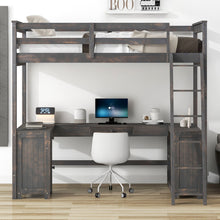 Load image into Gallery viewer, Loft Bed With U-Shaped Desk, Drawers, And Storage Shelves
