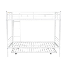 Load image into Gallery viewer, Full Over Full Metal Bunk Bed with Trundle, White
