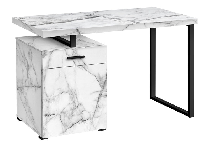 47" Wood And Metal Sled Computer Desk - White And Black