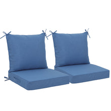 Load image into Gallery viewer, Outdoor Deep Seat Cushion Set Waterproof Fade Resistant Patio Furniture Cushions, Removable Covers, Adjustable Straps &amp; Handles - Navy Blue
