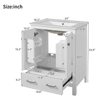 Load image into Gallery viewer, Bathroom Vanity With Integrated Undermount Ceramic Sink, 2 Doors And 1 Drawer, Soft Close Hinges
