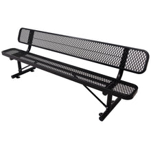 Load image into Gallery viewer, 6' Outdoor Steel Bench With Backrest
