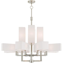 Load image into Gallery viewer, 41" Twelve Light Dimmable Chandelier With Shades - Nickel

